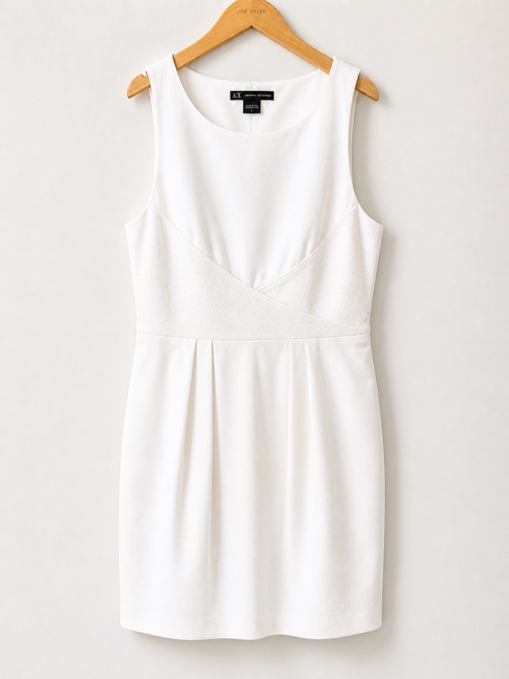 Armani Exchange Cream White Sleeveless Sheath Dress